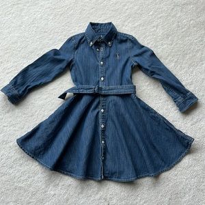 Polo Ralph Lauren Girls Size 5 Denim Shirt Dress